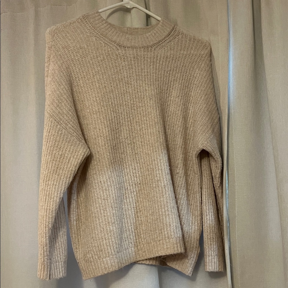 American Eagle Outfitters Beige Crew Neck Sweater